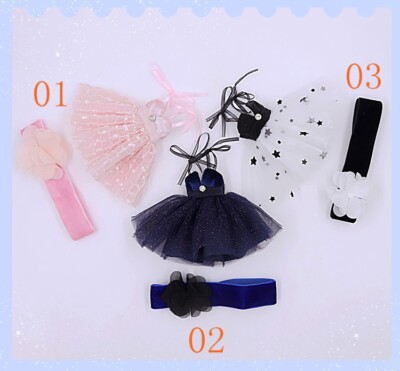 Fashion fluffy hairband gauze skirt two-piece set for 12'' Blythe Doll Outfit