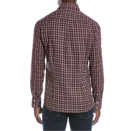 BRUNELLO CUCINELLI MEN'S 100% COTTON SLIM FIT LONG SLEEVE CASUAL CHECK SHIRT - 第 5/5 張圖片