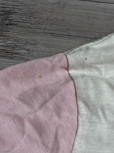 Vintage 80s Girls Polo Shirt Silver Unicorn Pink Rainbow Striped Preppy Size M - Picture 7 of 9