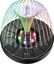 SZMP Solar Water Fountain Upgraded 100% Glass Panel, 3.5W Solar Powered Fountain