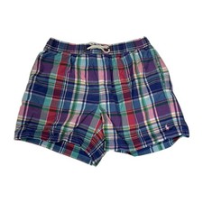 Polo Ralph Lauren Madras Multi-color Plaid Swim Trunks L Shorts Beach
