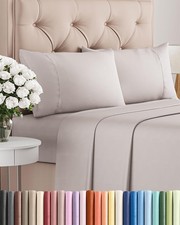 Twin 4 Piece Sheet Set - Comfy Breathable Cooling - Twin, 04 - Light Grey