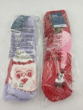 Old Navy Cozy Socks Womens One Size Multicolor Fuzzy Christmas Lot Of 2 Pairs