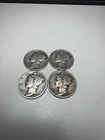 Mercury Head Dime Lot of 4 Coins 1941-1945