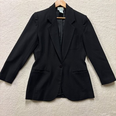 Woolmark All New Wool Just Clothes Blazer Womens 8 Black Blazer Top Chic