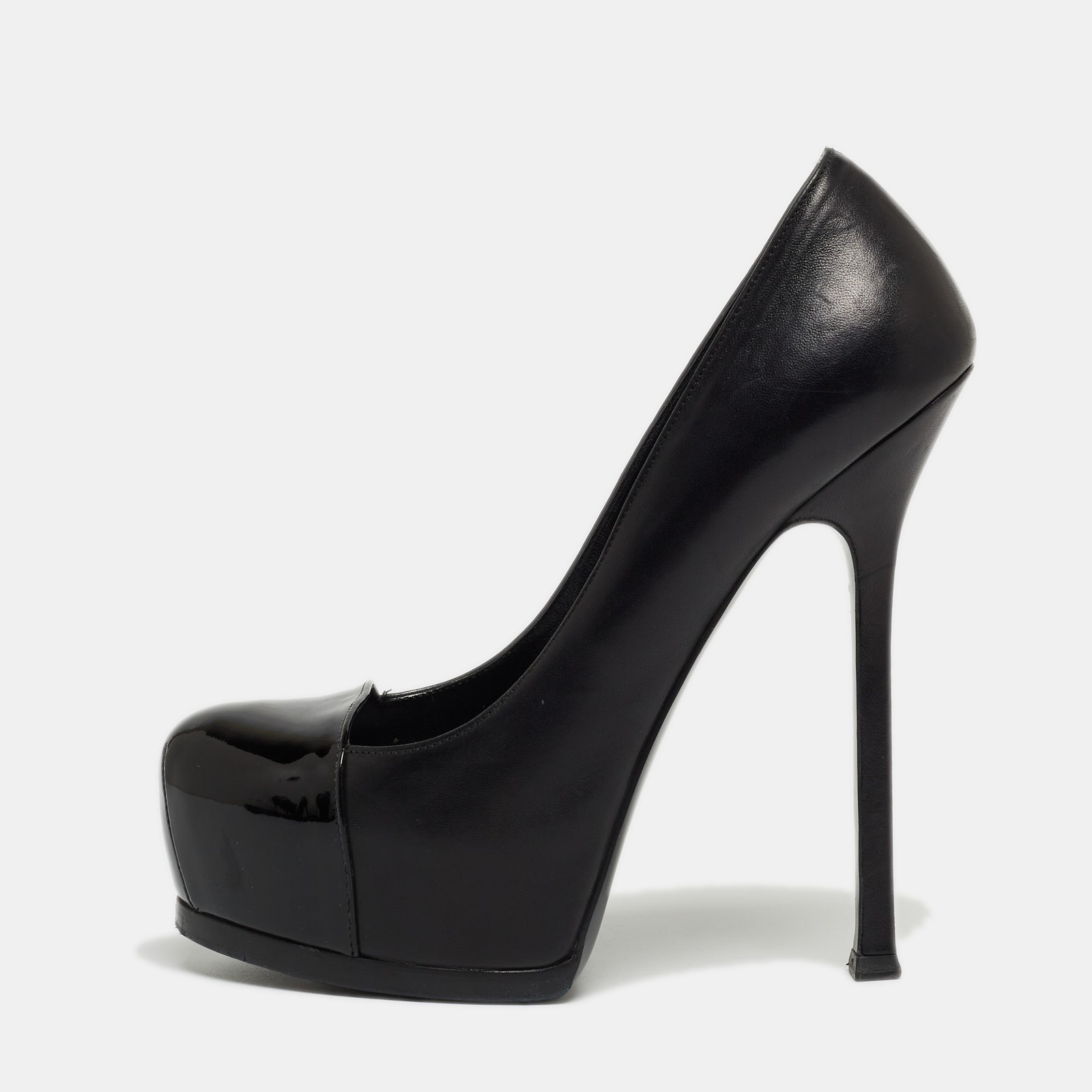 SAINT LAURENT Décolleté tribtoo nere verniciate e pelle taglia 38 5