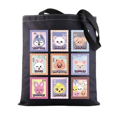 BWWKTOP Korean Group Canvas Tote Bag Korean Pop Music Gifts Kpop Team Shoulde...