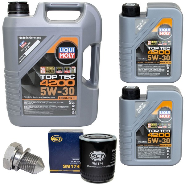 MotoröL Filter Set 5W-30 Liqui Moly 7 Liter + Schraube FüR Audi A6 A4 A8 3.0-image