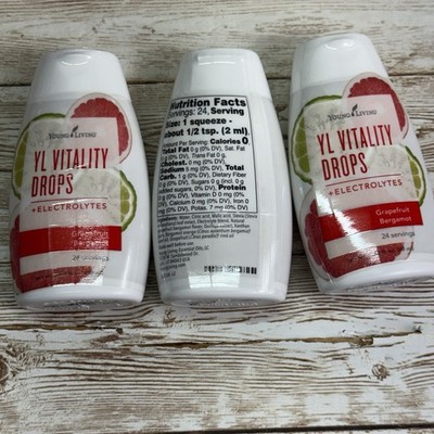Young Living YL VITALITY DROPS Grapefruit Bergamot Electrolytes- 3 PACK!!