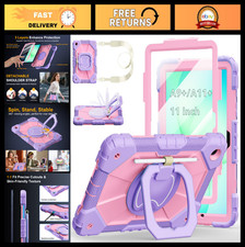 360 Rotating Stand Case for 11" Galaxy Tab A11 /A9 with Screen Protector Stra