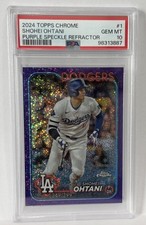 2024 Topps Chrome SHOHEI OHTANI #1 Purple Speckle Ref  /299 PSA 10 50/50 Year