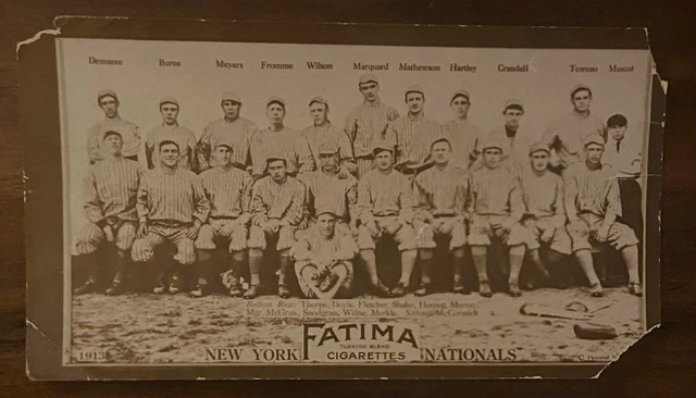 1913 T200 Fatima New York Giants Nationals Jim Thorpe Mathewson McGraw POOR