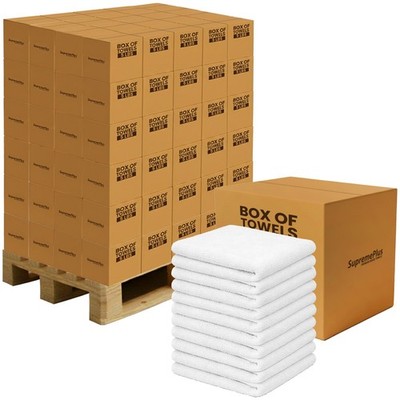 White Terry Bar Mop Towels - 600 LB Pallet 120x5 lbs Boxes Cotton Rags Bulk
