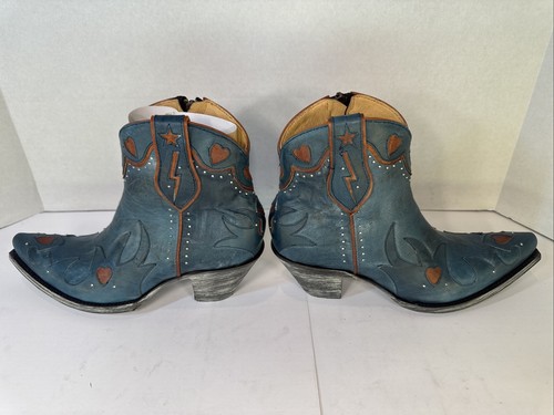OLD GRINGO Yippee Kiyay Love & Paranoia Blue Cowboy Boots 7.5 B NEW WITH BOX - Picture 5 of 13
