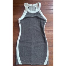 Sugar Lips Dress Size Medium White and Charcoal Grey