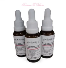 Lot of 3 Skin Nutrients Glow Up Vitamin C + Rose Ferment Antioxidant Serum,1 oz.