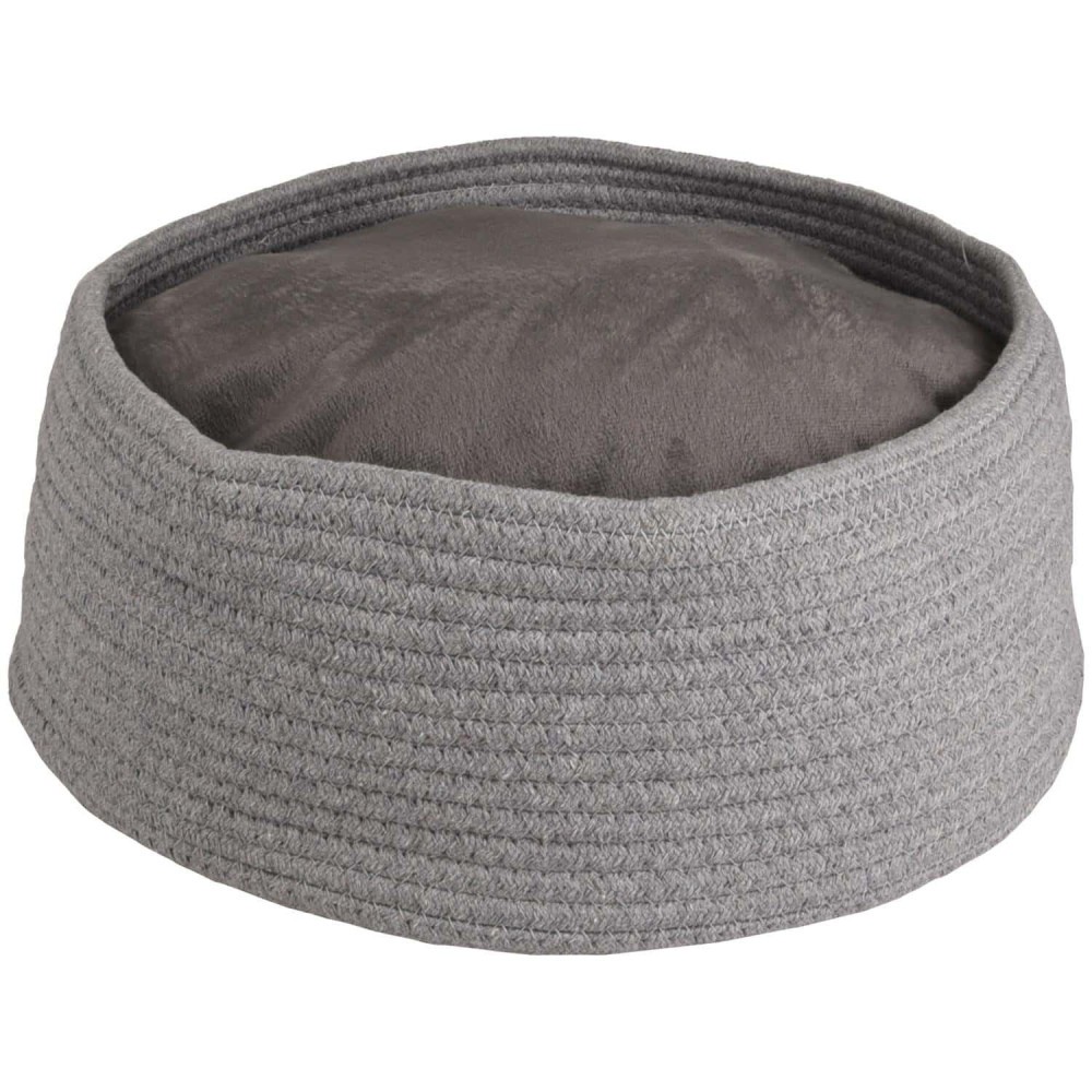 Panier rond Hebe gris ø 33 cm avec coussin moelleux pour le confort de votre chat