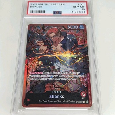 PSA10 ワンピース シャンクス OP09-001 Shanks PSA 2枚 Shanks OP09-001 Alt Art Leader ST23 Starter Deck Foil Holo One