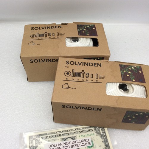 IKEA Solar Lights Solvinden Outdoor/Indoor String 8 balls  (Set of 2)