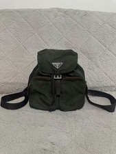 Autentico zaino PRADA vintage in nylon kaki tasche di piccole dimensioni