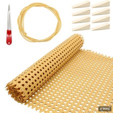 Rattan Repair Kit Includes 14 in X 7.2Ft Rattan Cane Webbing Roll,Spline,Woode