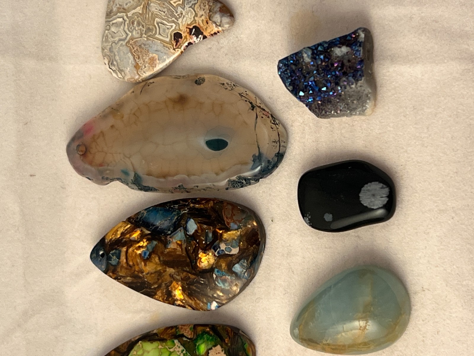 16-Piece Mixed Stone Cabochon Pendant Lot Agate Druzy Jewelry Making | eBay