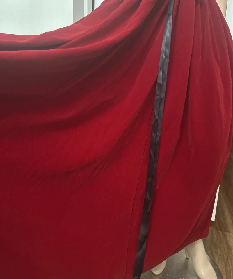 Vintage 90s Cykxtees Gothic Renaissance Medieval Vampire Red Velvet Dress - Image 3 of 4