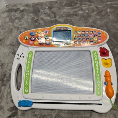 VTech Write and Learn Creative Center Magnetic Drawing Board White Orange WORKS