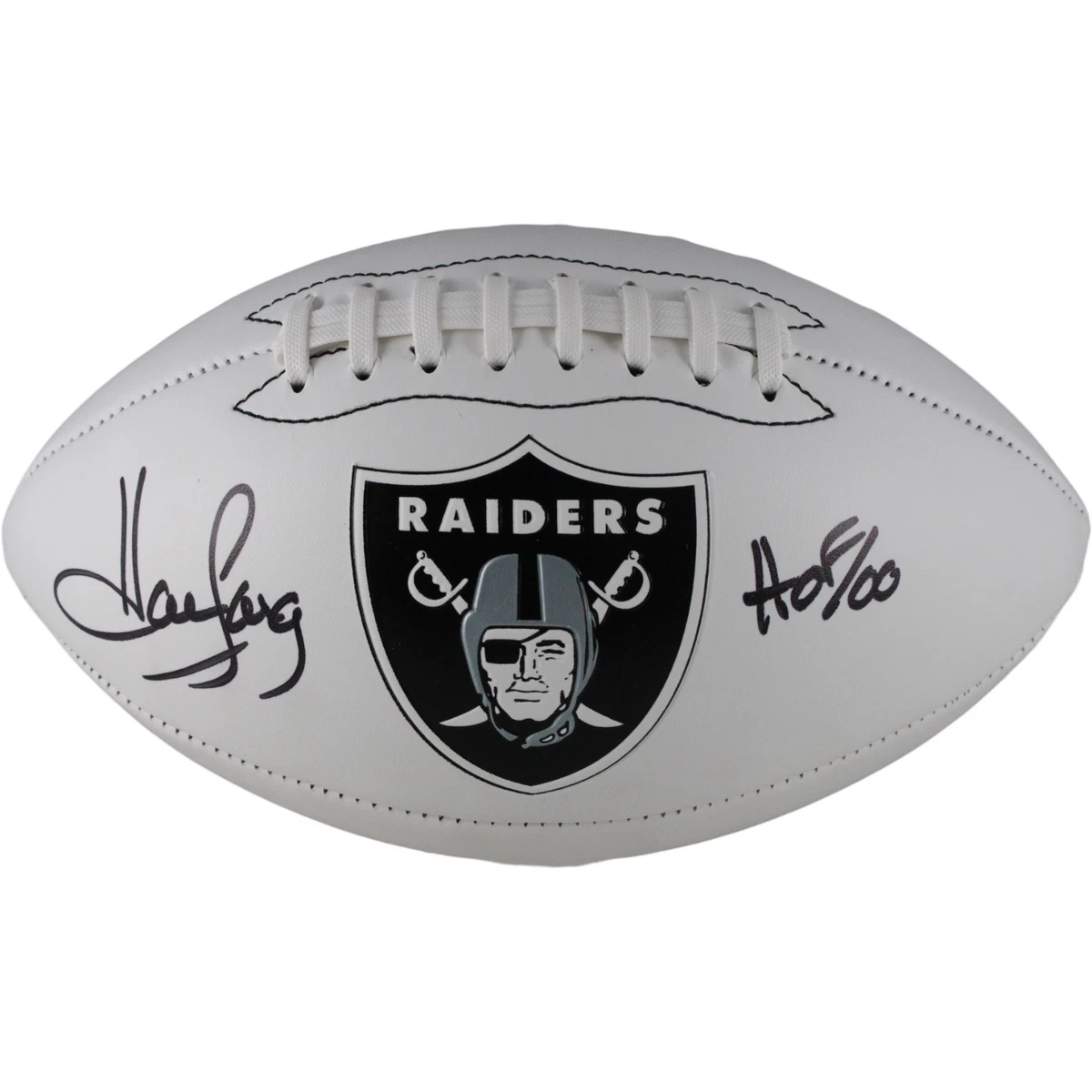 Howie Long Autographed Oakland Raiders Logo Football HOF Beckett