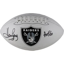 Howie Long Autographed Oakland Raiders Logo Football HOF Beckett Witness 49678