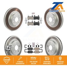 Front Semi-Metallic Rear Ceramic Pad Coat Disc Brake Rotors Kit For Cadillac CT6