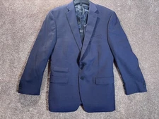CALVIN KLEIN Mens Blue Black Check Two button Sport Coat Suit Jacket blazer 42 B