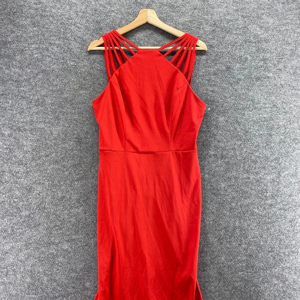 Vestido Grace Karin Mujer M Medio Rojo Cambio Midi Sin Mangas Informal Cremallera Sólido Foto 3 de 4