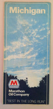 Vintage 1970 Marathon Oil Company Service Stations Map Michigan Metro Detroit UP