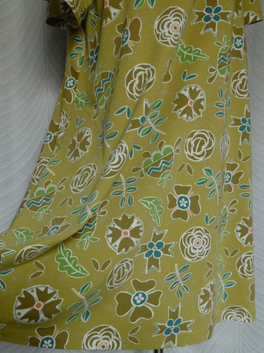 Gudrun Sjoden Floral Green Jersey Dress Size XL Square Neck - Picture 5 of 10