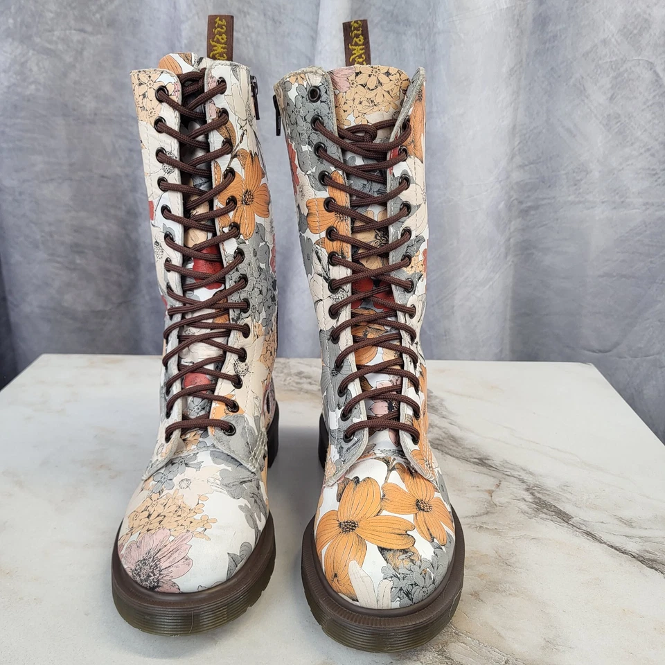 Botas Dr. Martens 1b99 altas 14 ojos cuero con cordones amortiguador de aire para mujer talla 6 Foto 3 de 4