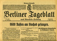 1917 BERLIŃSKI DZIENNIK WOJNY ŚWIATOWEJ Ponad 9600 Rosjan uwięzionych pod Tobolem nad Stochodem 