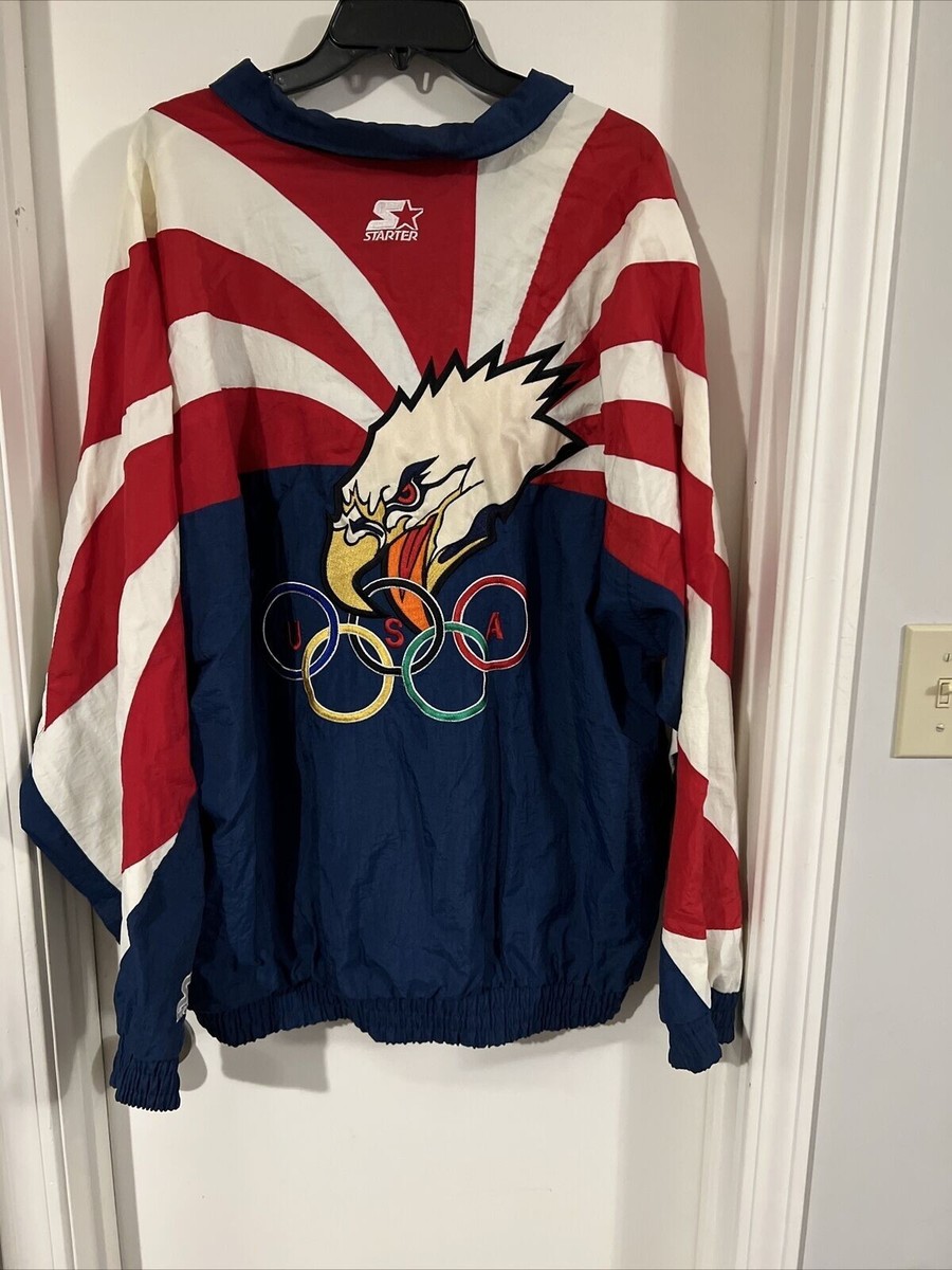 Vtg. Rare 1996 USA Eagle Olympics Team Starter Windbreaker Jacket