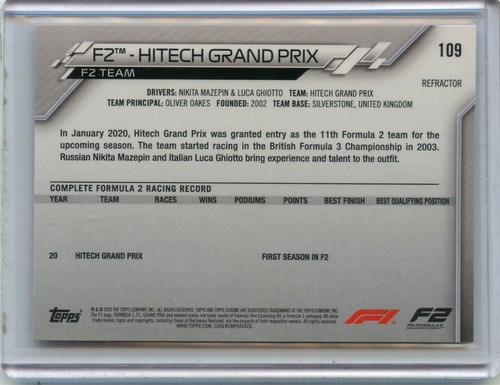 2020 topps chrome formula 1 Base Refractor pick what you need!! - Picture 55 of 81