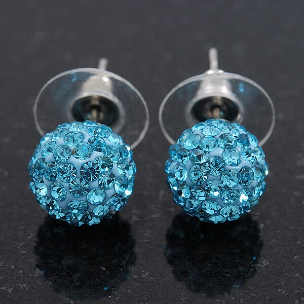 Blue swarovski on sale crystal earrings