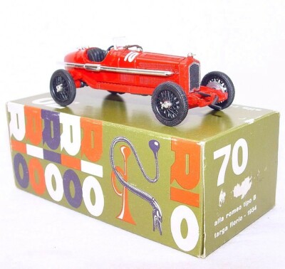 Rio Italy 1:43 ALFA ROMEO TYPE B CIGAR RACING CAR 1934 #Red Model Car #70 MIB`80