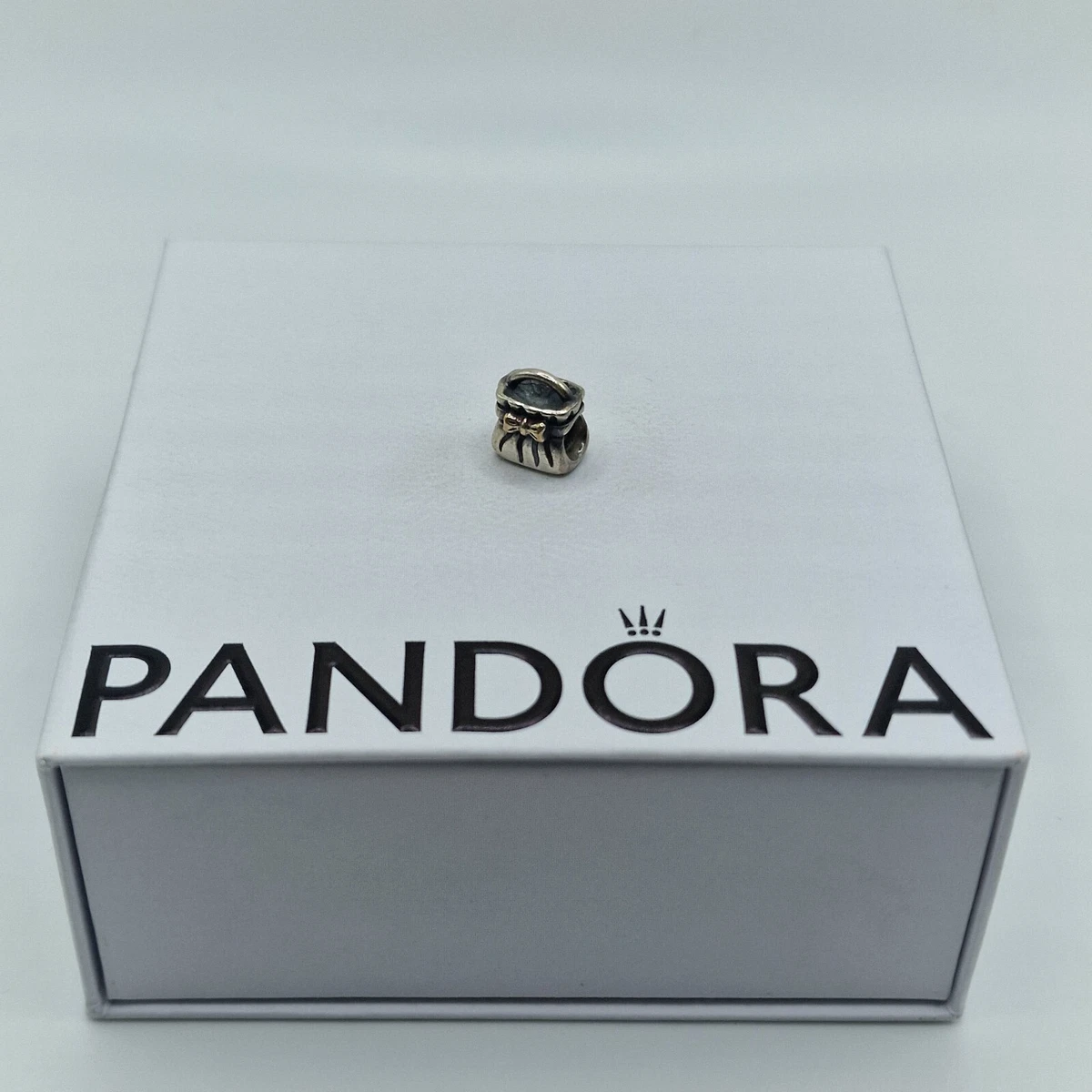 Pandora Silver Purse Charm with 14K Yellow Gold Bow Authentic NEW 790474 |  eBay