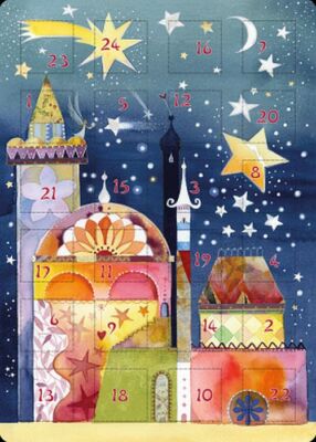 ADVENTSKALENDER / STERN ÜBER BETHLEHEM / AUFSTELLKARTE A5 MIT UMSCHLAG