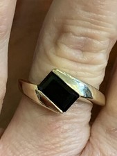 14K Yellow Gold Black Onyx Ring