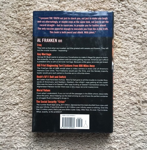 Signed Hardcover Book - The Truth (with Jokes) by Al Franken - Picture 2 of 3