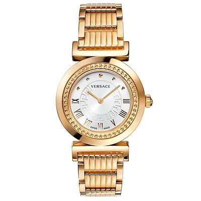 Versace Women's P5Q80D001 S080 Vanity Rose Gold IP Silver Dial Bracelet Watch