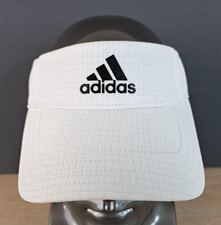 ADIDAS THREE STRIPE ADJUSTABLE STRAPBACK SUN VISOR/CAP WHITE OUTDOOR/SPORTS/GOLF