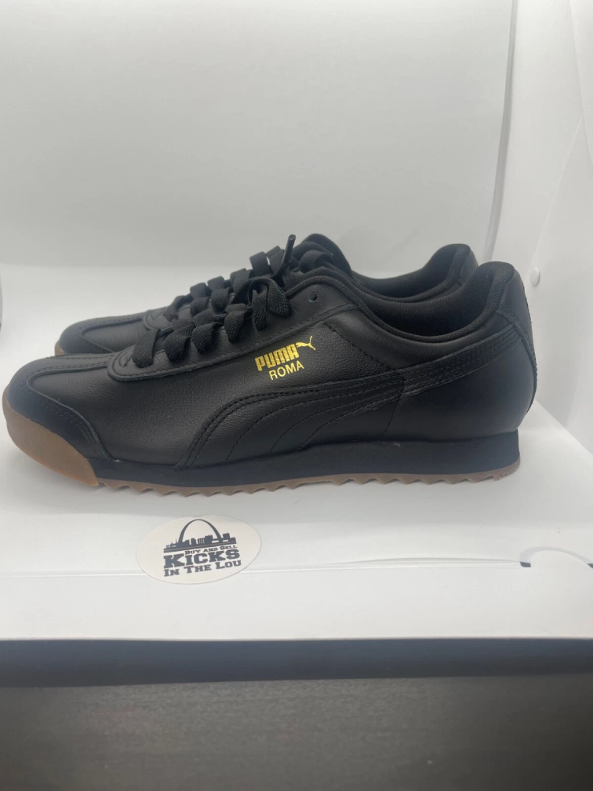 Puma Roma Classic Black Gum Uomo Taglia 9 Nuovo 366408 02