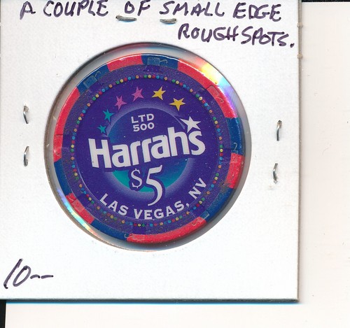 $5 CASINO CHIP-HARRAH'S LAS VEGAS NV 2004 H&C(RHC) #E4232 GAMING ROUGH EDGE - Picture 2 of 2