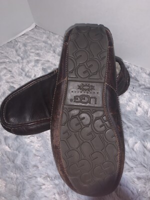UGG Ascot Leather Slippers Slip On Loafer China Tea Brown  display picture 1